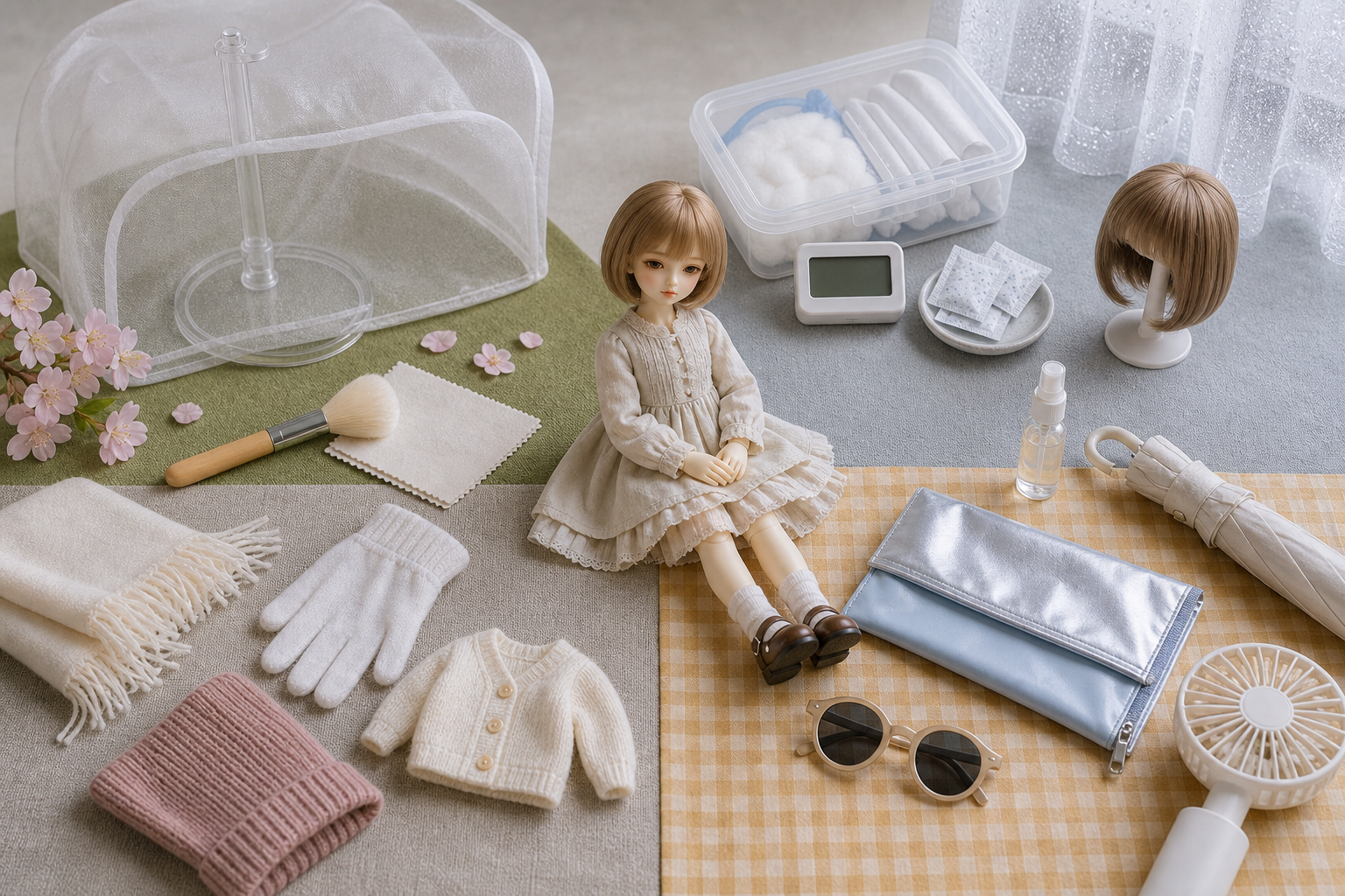 季節別ドールお手入れカレンダー｜春夏秋冬やることリスト のイメージ